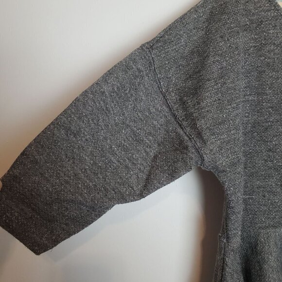 Anthropologie Saturday Sunday Small Peplum Cropped Top blouse Gray Terry Cloth - Picture 5 of 7